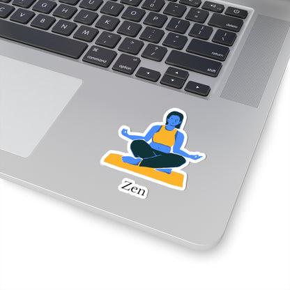 Zen Yoga Sticker | Relaxation Decor, Mindfulness Reminder, Laptop & Water Bottle Art, Gift for Yogis