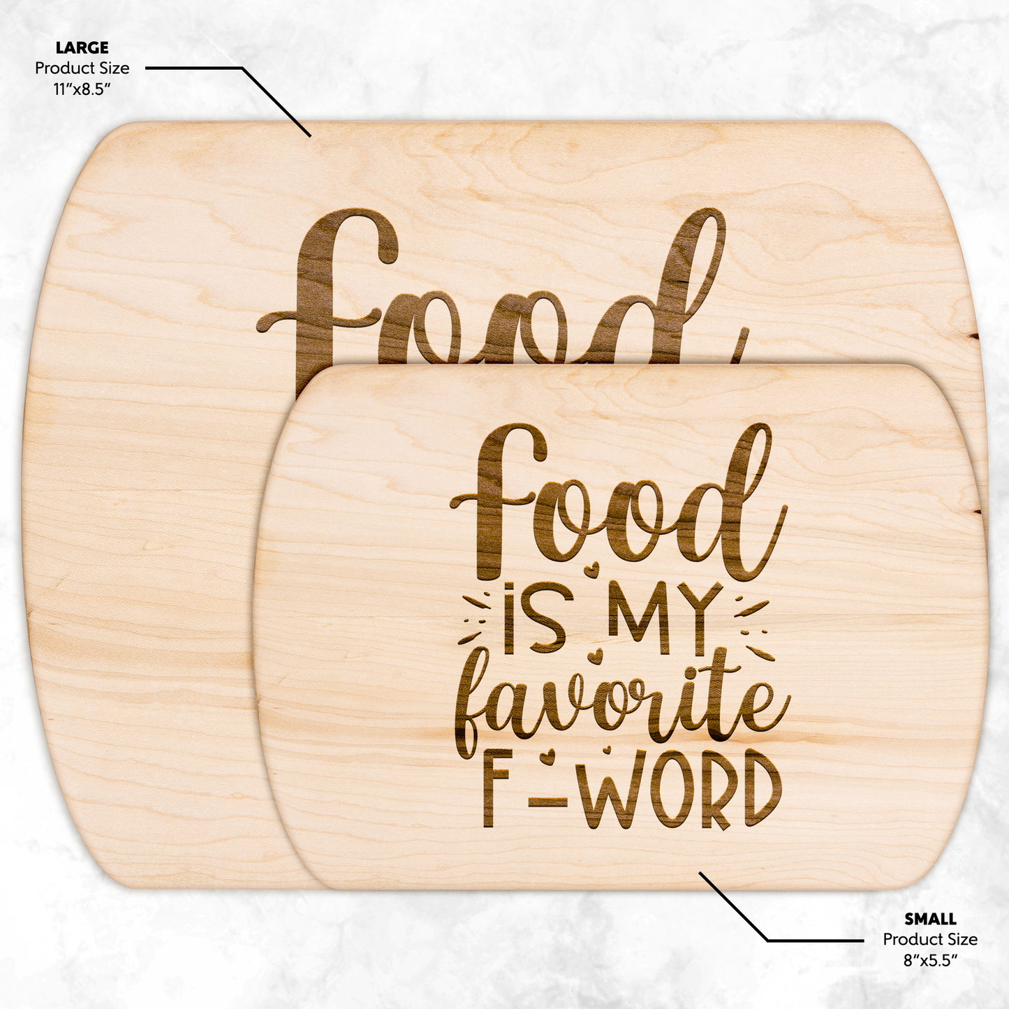 Food is My Favorite F-Word - Hardwood Oval Cutting Board