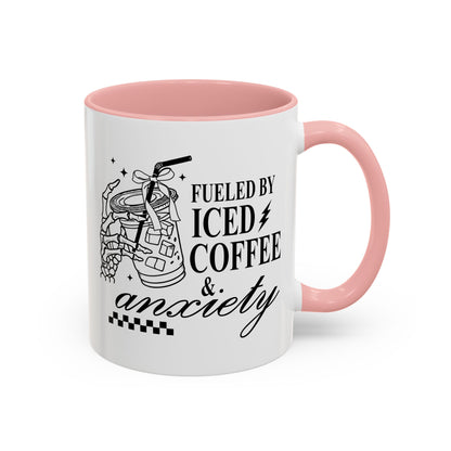 Fueled by Iced Coffee & Anxiety Mug - Fun Mother's Day Gift