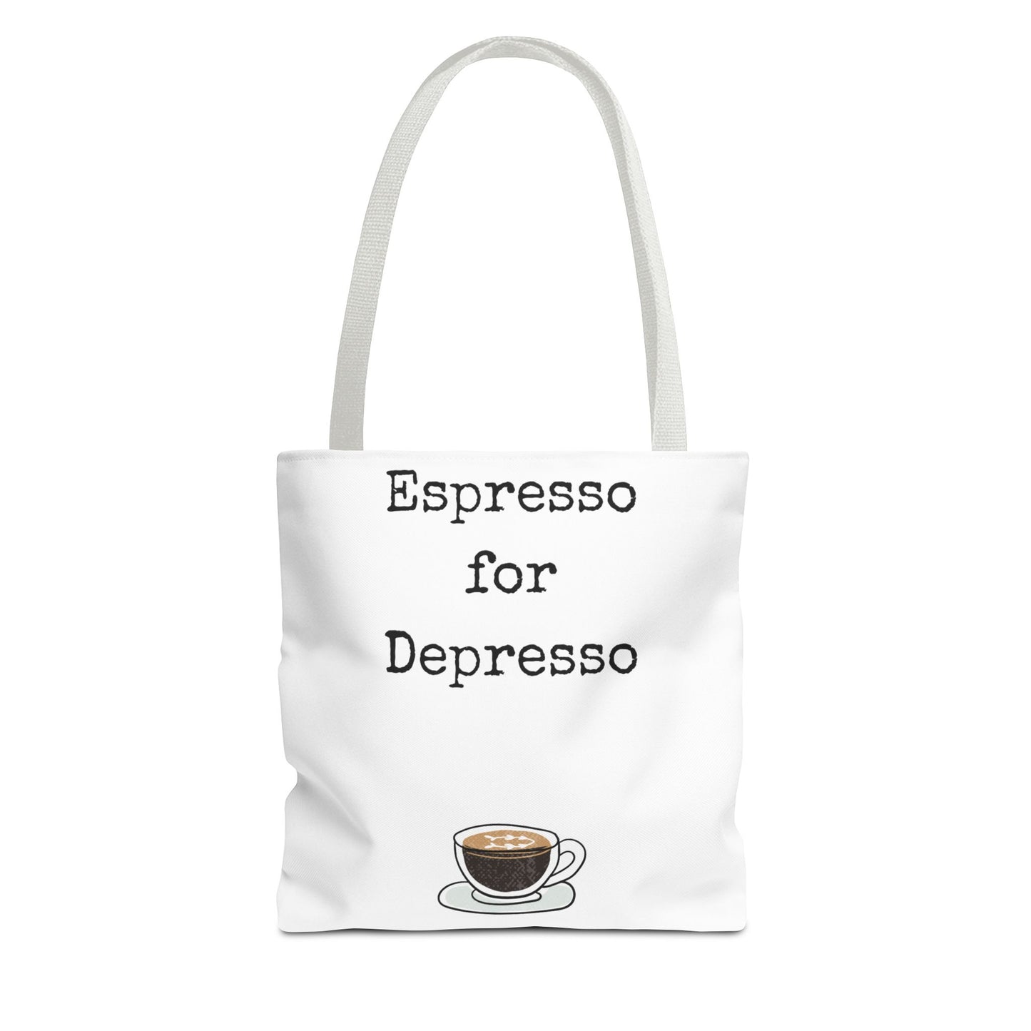 Espresso for Depresso Tote Bag, Coffee Lover Gift, Cute Grocery Bag, Casual Everyday Tote, Funny Quote Bag, Eco-Friendly Shopping Bag