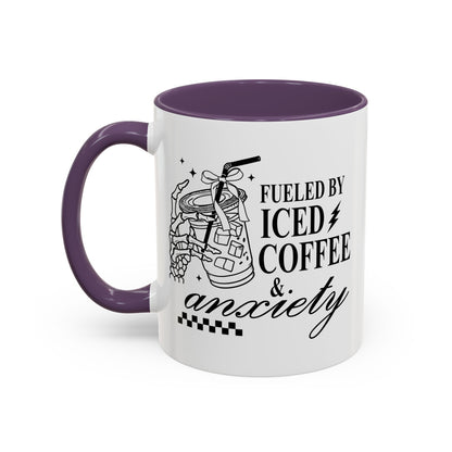 Fueled by Iced Coffee & Anxiety Mug - Fun Mother's Day Gift