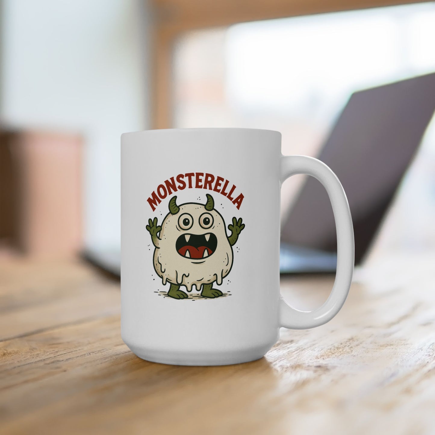 Funny Monsterella Cheese Lover Ceramic Mug - Perfect Gift for Foodies, Kitchen Decor, Coffee Lovers, Humorous Kitchenware