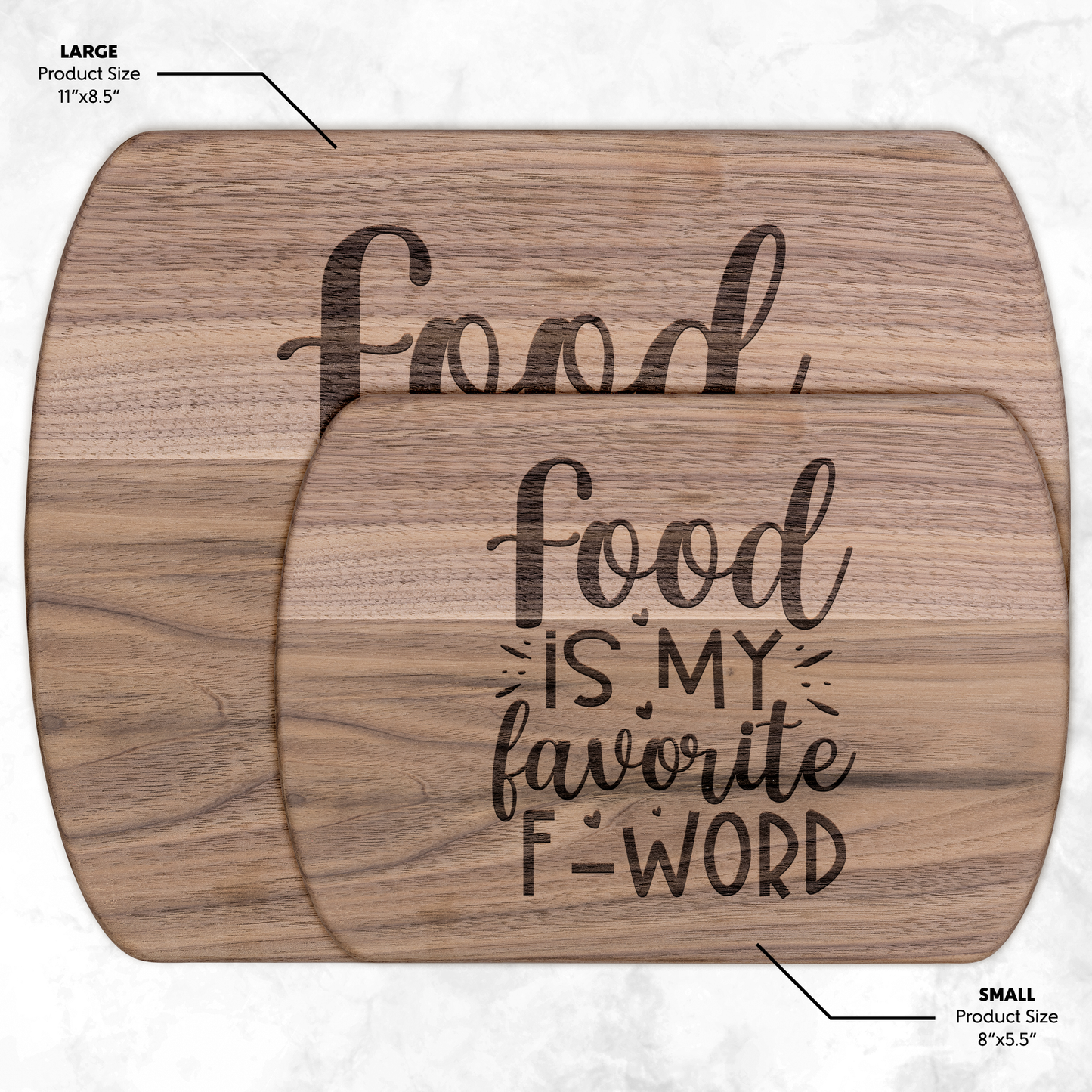Food is My Favorite F-Word - Hardwood Oval Cutting Board