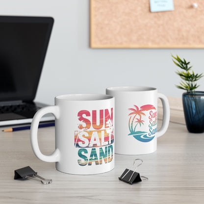 Sunset Beach Ceramic Mug, Beach Lover Gift, Vacation Coffee Mug, Tropical Home Decor, Summer Vibes Cup