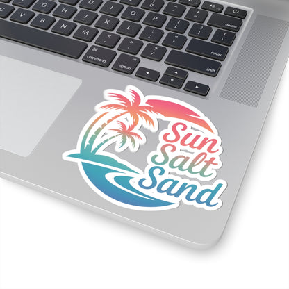 Tropical Kiss-Cut Stickers | Sun Salt Sand Decor | Laptop, Water Bottle, Journal, Party Favor, Summer Vibe Stickers