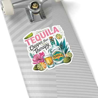 Tequila Therapy Stickers, Fun Party Decor, Laptop Stickers, Bar Decor, Gift for Tequila Lovers