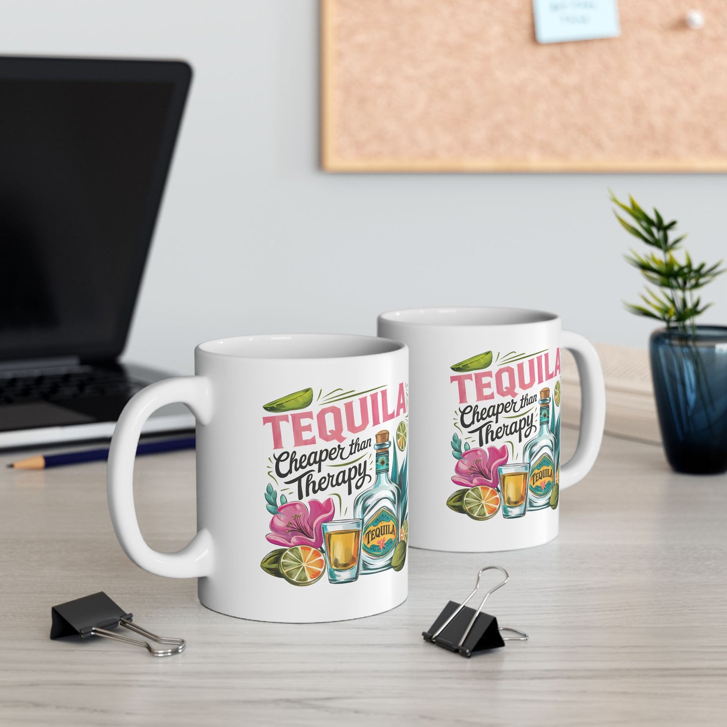 Tropical Tequila Ceramic Mug - Perfect for Summer Vibes, Gift for Cocktail Lovers, Home Bar Essentials, Birthday Present, Beach Parties