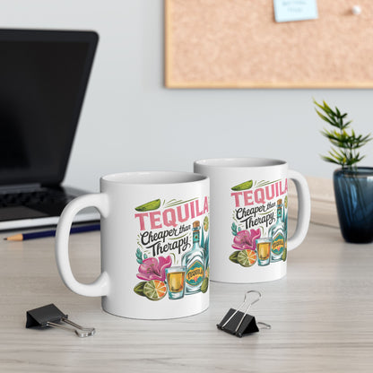 Tropical Tequila Ceramic Mug - Perfect for Summer Vibes, Gift for Cocktail Lovers, Home Bar Essentials, Birthday Present, Beach Parties