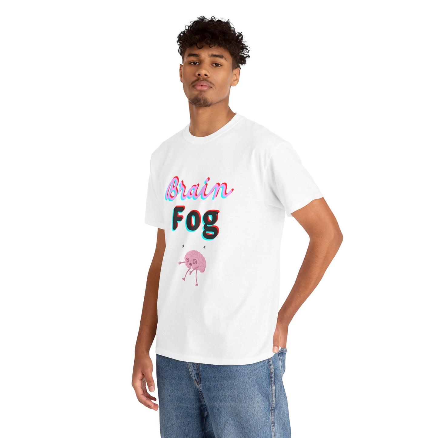 Brain Fog Unisex Heavy Cotton Tee, Funny T-Shirt, Gift for Students, Mental Health Awareness, Everyday Wear, Cute Graphic Tee