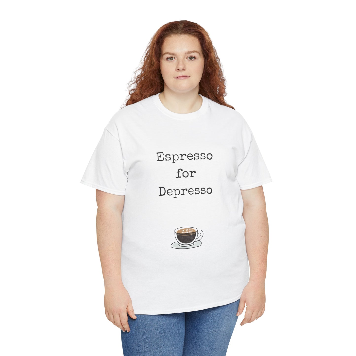 Espresso for Depresso Unisex Tee, Coffee Lover Gift, Cute Casual Tee, Funny Quote Shirt, Coffee Addiction Apparel