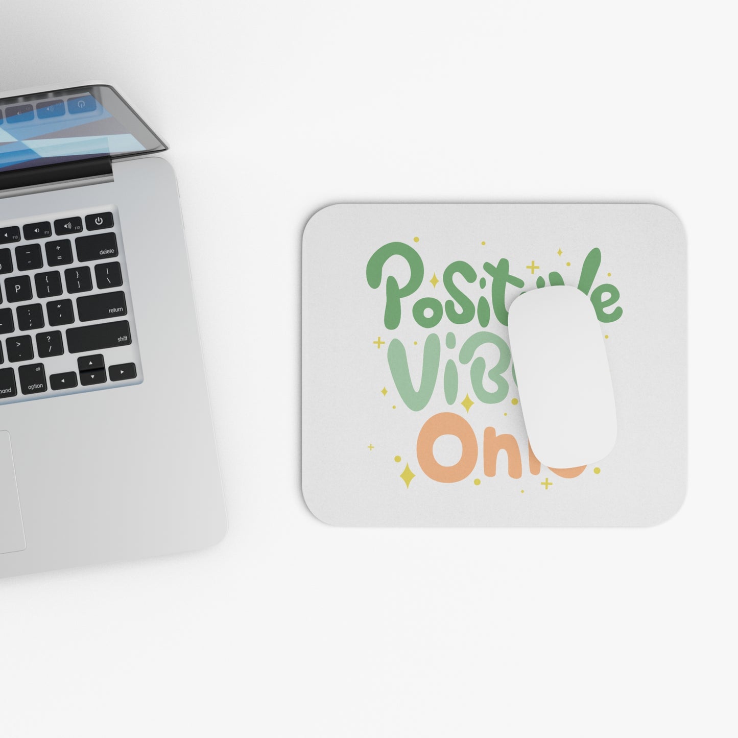 Positive Vibes Mouse Pad, Inspirational Desk Accessory, Office Decor, Gift for Students, Positive Energy all around