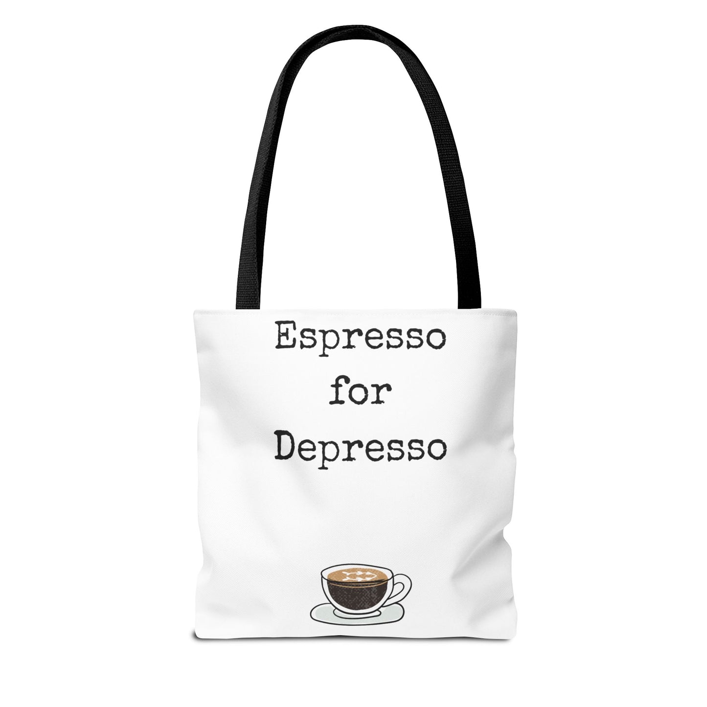 Espresso for Depresso Tote Bag, Coffee Lover Gift, Cute Grocery Bag, Casual Everyday Tote, Funny Quote Bag, Eco-Friendly Shopping Bag