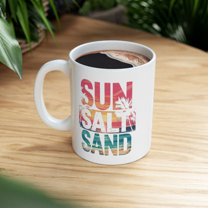 Sunset Beach Ceramic Mug, Beach Lover Gift, Vacation Coffee Mug, Tropical Home Decor, Summer Vibes Cup
