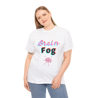 Brain Fog Unisex Heavy Cotton Tee, Funny T-Shirt, Gift for Students, Mental Health Awareness, Everyday Wear, Cute Graphic Tee