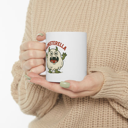 Funny Monsterella Cheese Lover Ceramic Mug - Perfect Gift for Foodies, Kitchen Decor, Coffee Lovers, Humorous Kitchenware