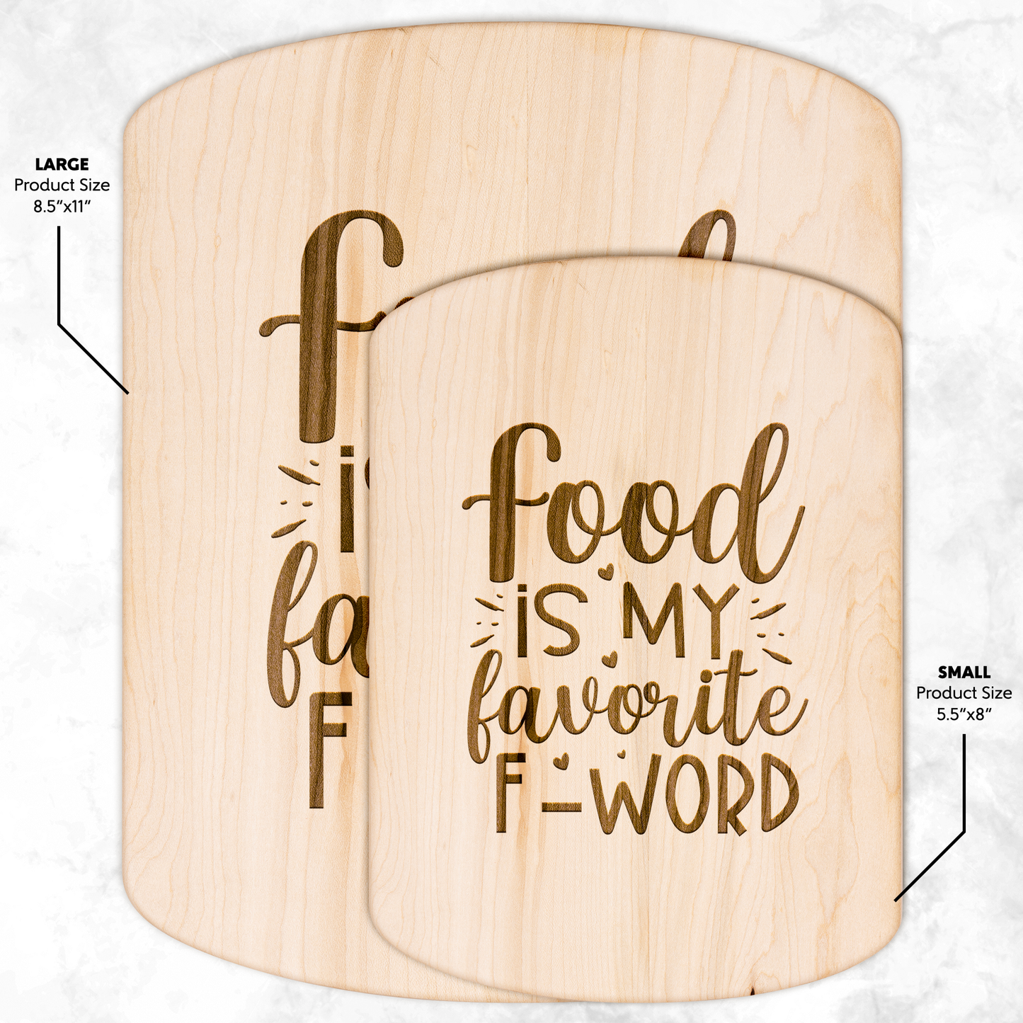 Food is My Favorite F-Word - Hardwood Oval Cutting Board