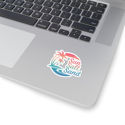 Tropical Kiss-Cut Stickers | Sun Salt Sand Decor | Laptop, Water Bottle, Journal, Party Favor, Summer Vibe Stickers