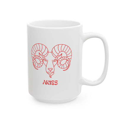Aries Zodiac Design Ceramic Mug - Unique Gift for Shell Lovers & Decor