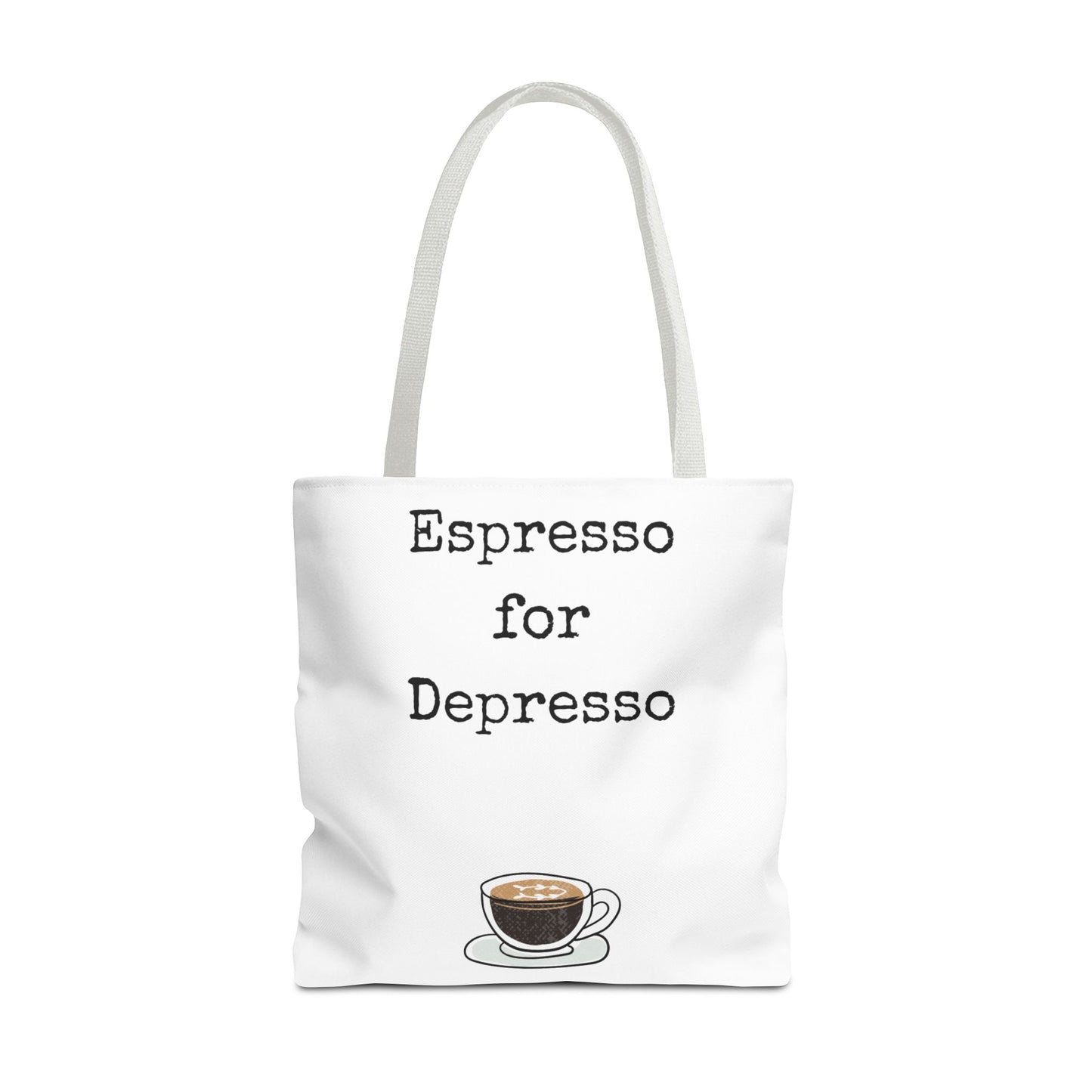 Espresso for Depresso Tote Bag, Coffee Lover Gift, Cute Grocery Bag, Casual Everyday Tote, Funny Quote Bag, Eco-Friendly Shopping Bag