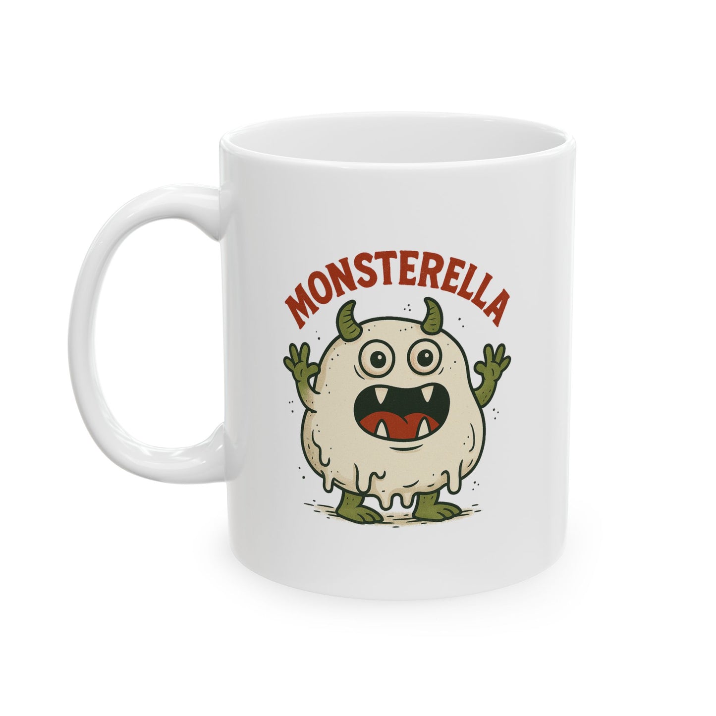 Funny Monsterella Cheese Lover Ceramic Mug - Perfect Gift for Foodies, Kitchen Decor, Coffee Lovers, Humorous Kitchenware