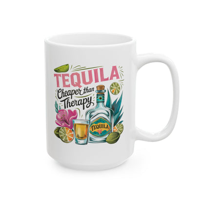 Tropical Tequila Ceramic Mug - Perfect for Summer Vibes, Gift for Cocktail Lovers, Home Bar Essentials, Birthday Present, Beach Parties