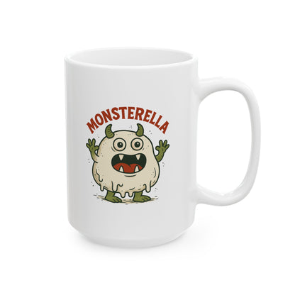 Funny Monsterella Cheese Lover Ceramic Mug - Perfect Gift for Foodies, Kitchen Decor, Coffee Lovers, Humorous Kitchenware