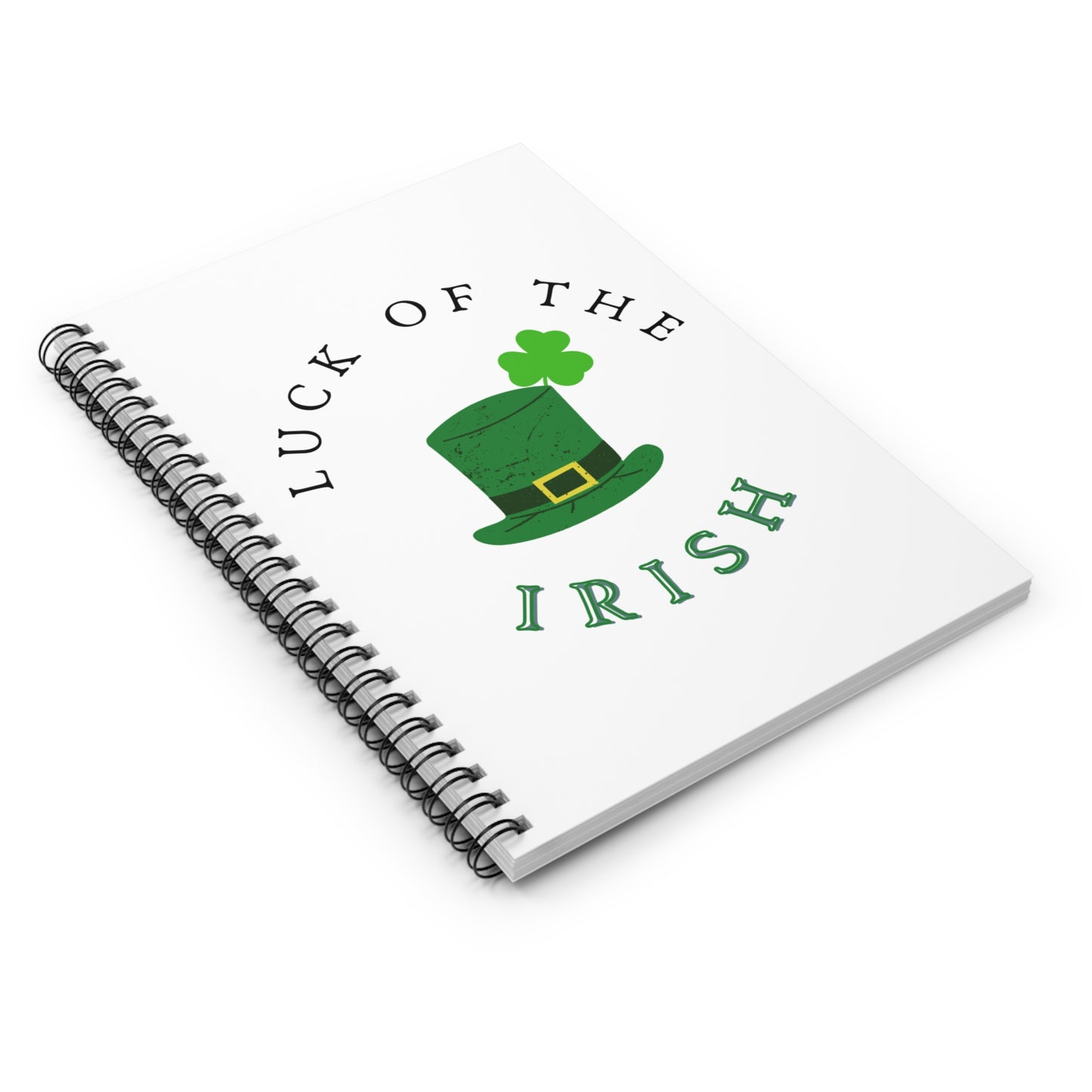 St. Patrick's Day Spiral Notebook with 'Luck of the Irish' Design, Irish Pride Gift, Green Themed Journal, Luck Notebook