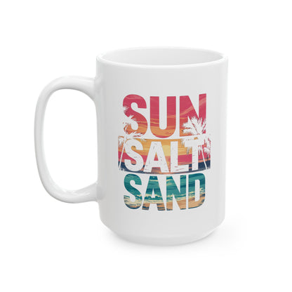 Sunset Beach Ceramic Mug, Beach Lover Gift, Vacation Coffee Mug, Tropical Home Decor, Summer Vibes Cup