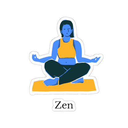 Zen Yoga Sticker | Relaxation Decor, Mindfulness Reminder, Laptop & Water Bottle Art, Gift for Yogis