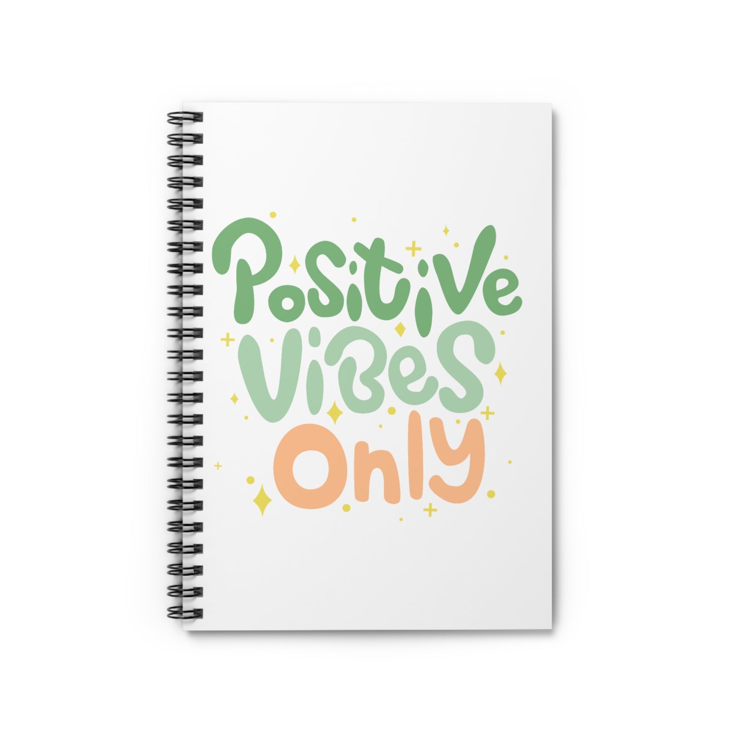 Positive Vibes Only Spiral Notebook - Ruled Line, Motivational Journal, School Supplies, Gift for Students, Inspirational