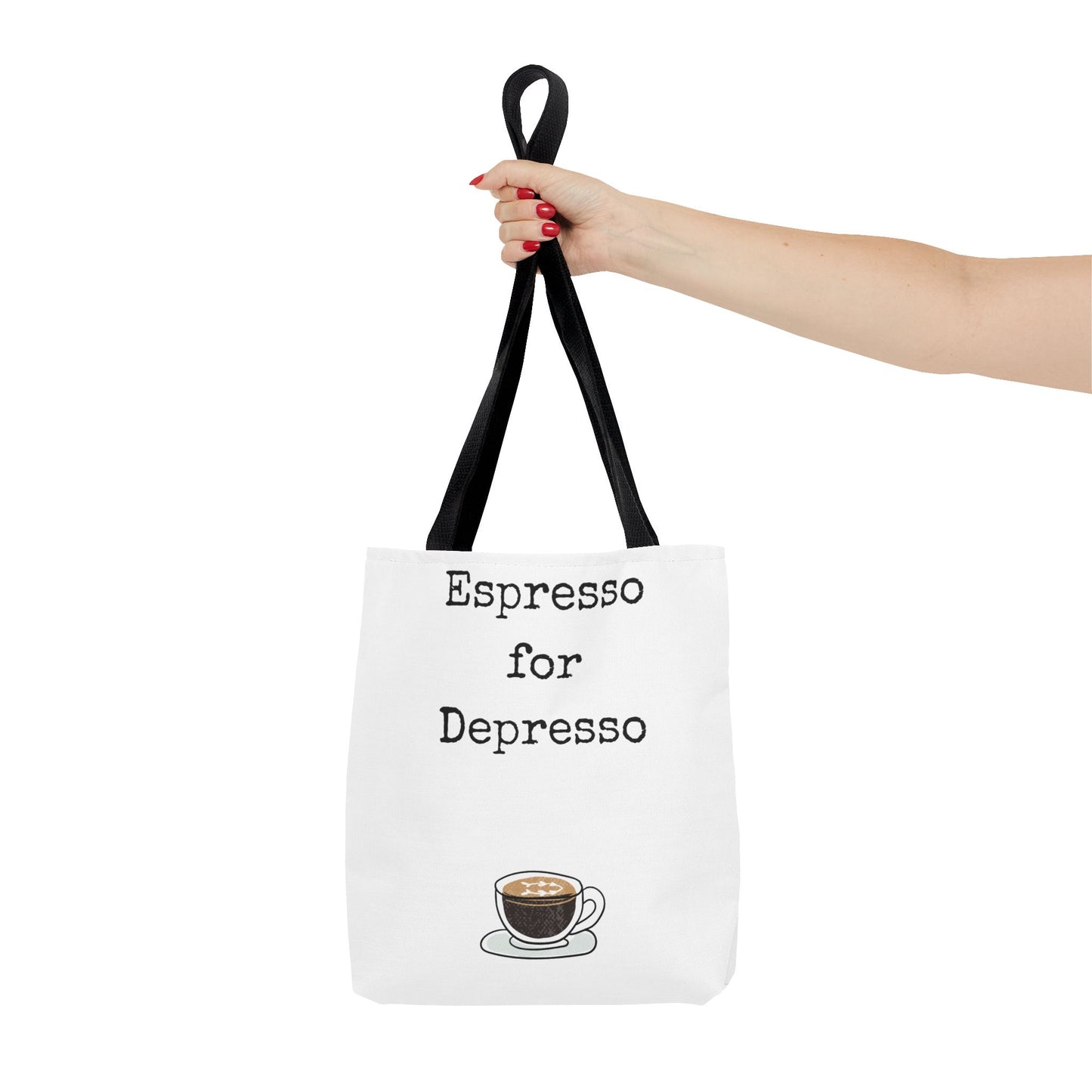 Espresso for Depresso Tote Bag, Coffee Lover Gift, Cute Grocery Bag, Casual Everyday Tote, Funny Quote Bag, Eco-Friendly Shopping Bag