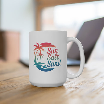 Sunset Beach Ceramic Mug, Beach Lover Gift, Vacation Coffee Mug, Tropical Home Decor, Summer Vibes Cup