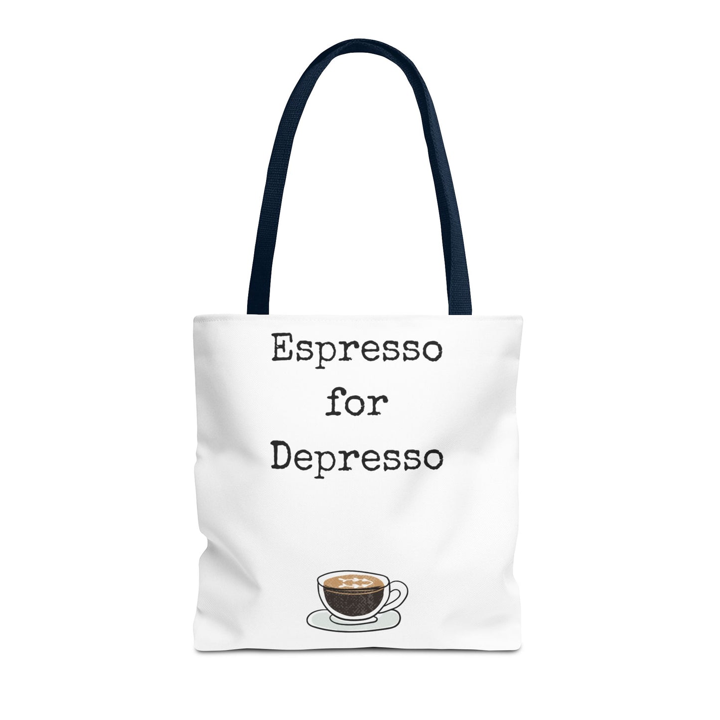 Espresso for Depresso Tote Bag, Coffee Lover Gift, Cute Grocery Bag, Casual Everyday Tote, Funny Quote Bag, Eco-Friendly Shopping Bag