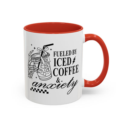 Fueled by Iced Coffee & Anxiety Mug - Fun Mother's Day Gift