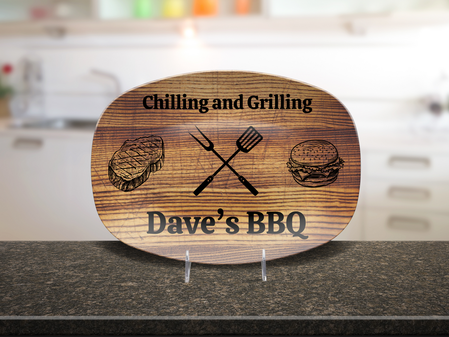 Personalized Chilling and Grilling BBQ Platter