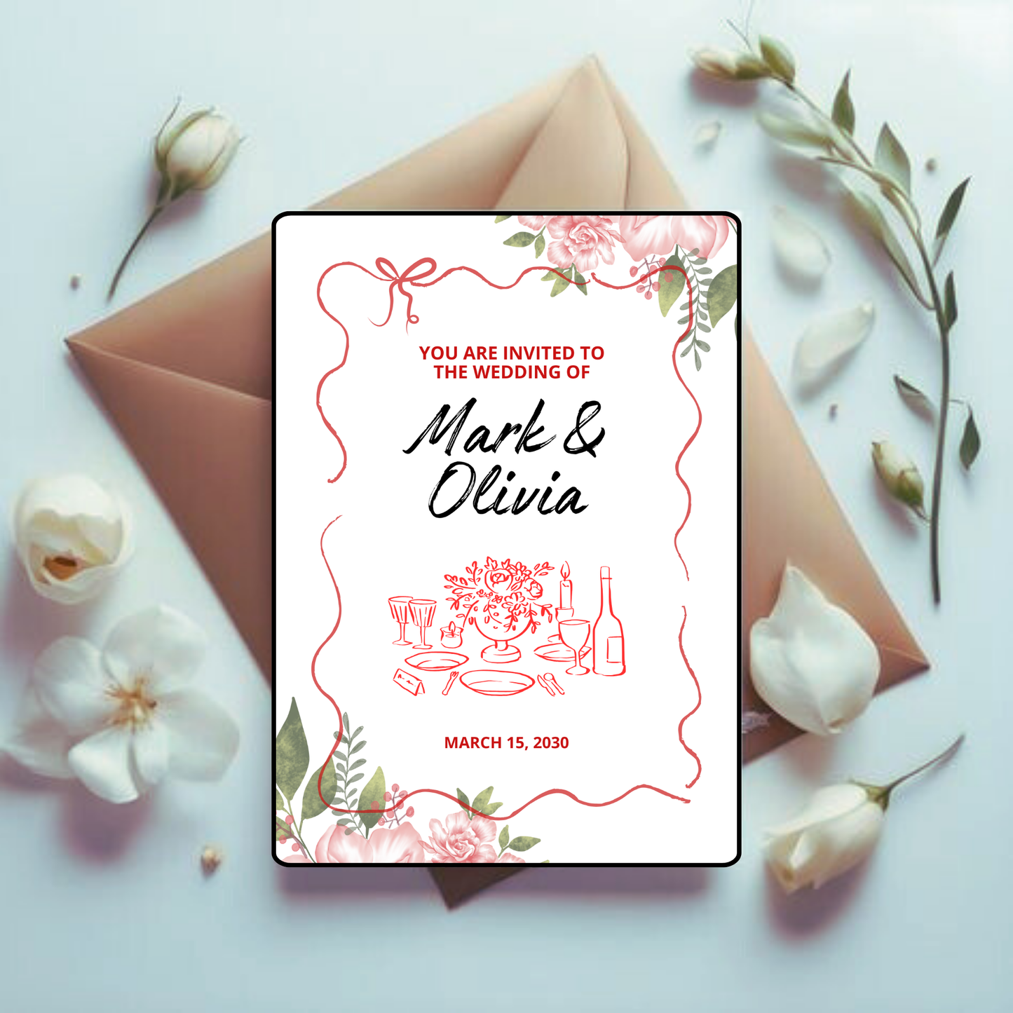 Wedding Card Invitation, Bridal Shower Invite, Custom Invitations, Modern Invite Suite, Minimal Invitation, Elegant Wedding Invitation
