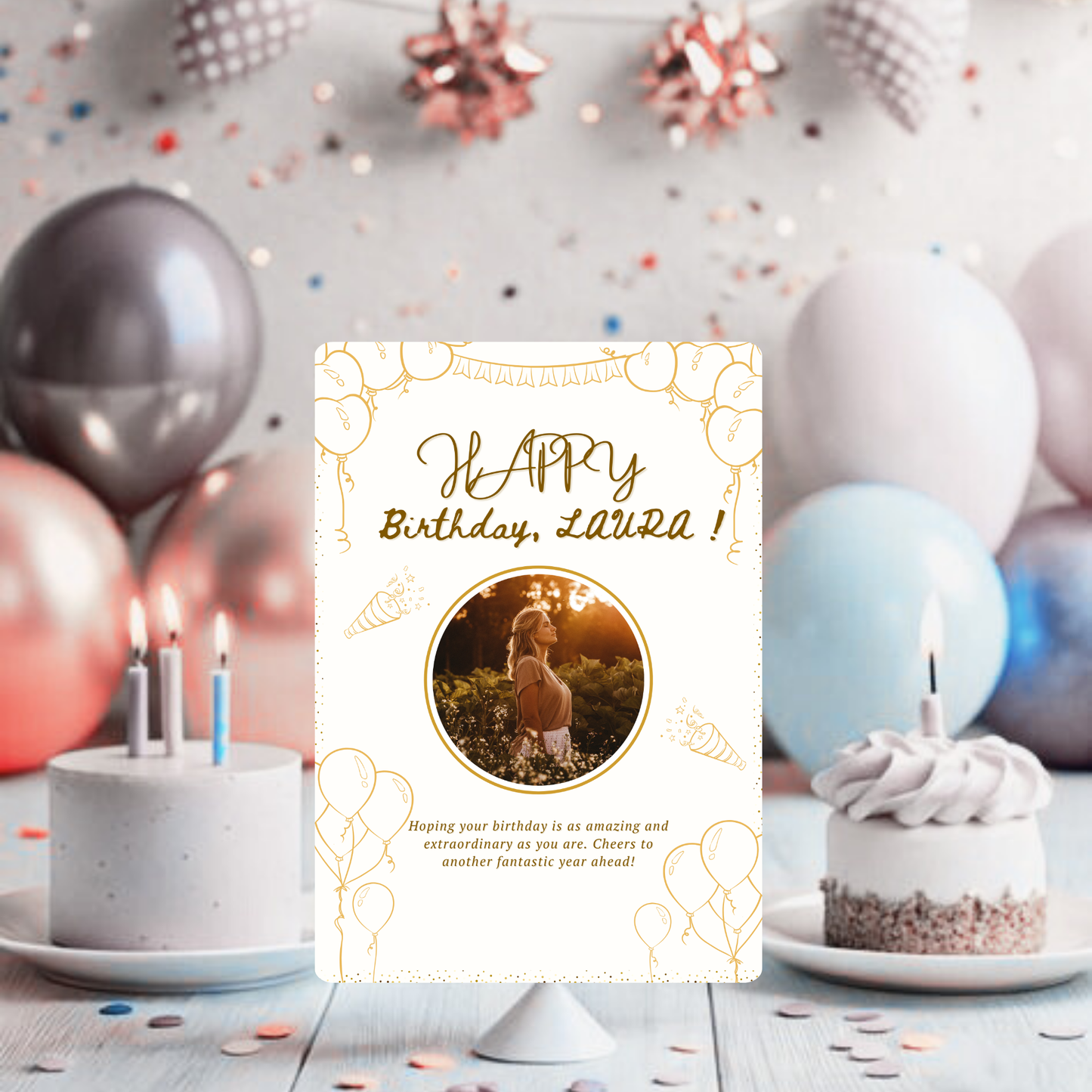 Birthday Cards, Greeting Cards, Customizable Card, Editable Birthday Card, Personal Message Card, Birthday Wishes, Unique Greeting Card