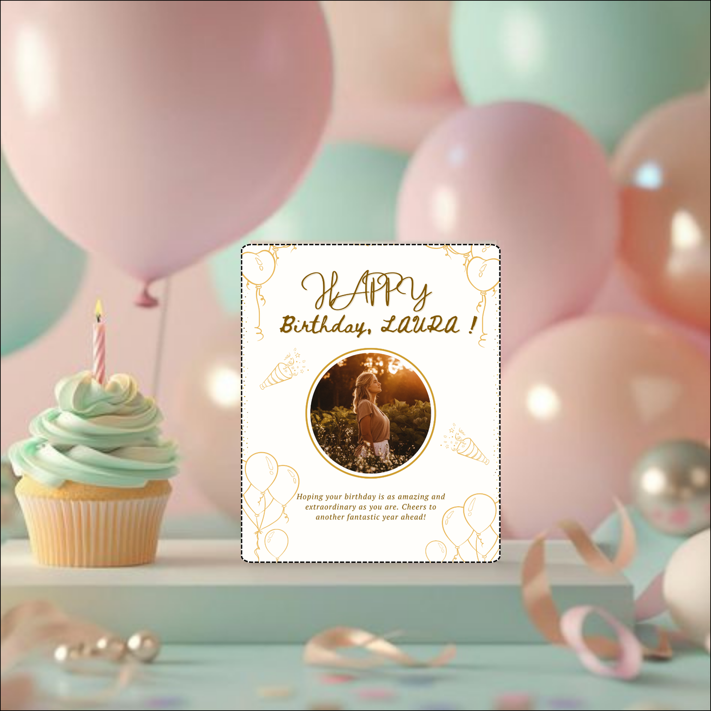 Birthday Cards, Greeting Cards, Customizable Card, Editable Birthday Card, Personal Message Card, Birthday Wishes, Unique Greeting Card