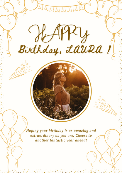Birthday Cards, Greeting Cards, Customizable Card, Editable Birthday Card, Personal Message Card, Birthday Wishes, Unique Greeting Card