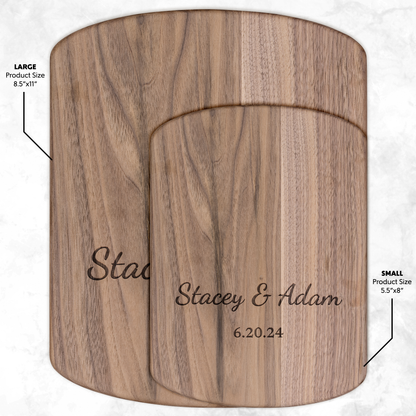 Personalized Maple Cutting Board for Couple - Custom Wedding Gift - Engraved Kitchen Decor - Anniversary Gift - Handmade in USA
