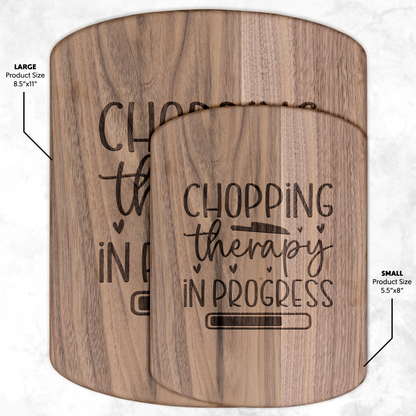 Chopping Therapy in Progress - Hardwood Oval Cutting Board
