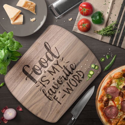 Food is My Favorite F-Word - Hardwood Oval Cutting Board