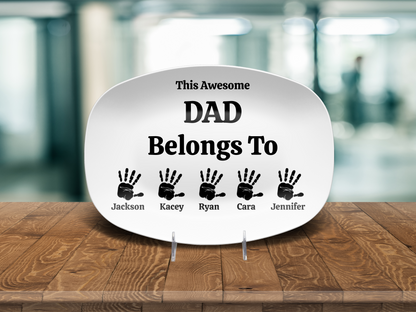 Personalized Father's Day Plate – Custom Handprint Gift for Dad from Kids – Unique Dad Gift with Children's Names
